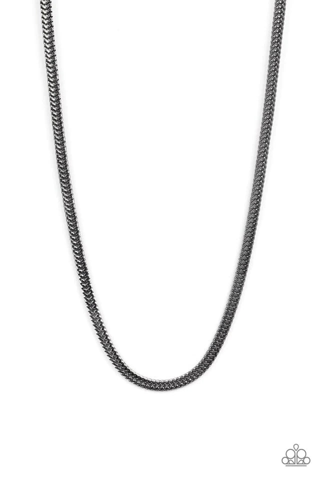 Black Necklace for Men - Paparazzi Downtown Defender - Black Necklace Paparazzi Jewelry Images 