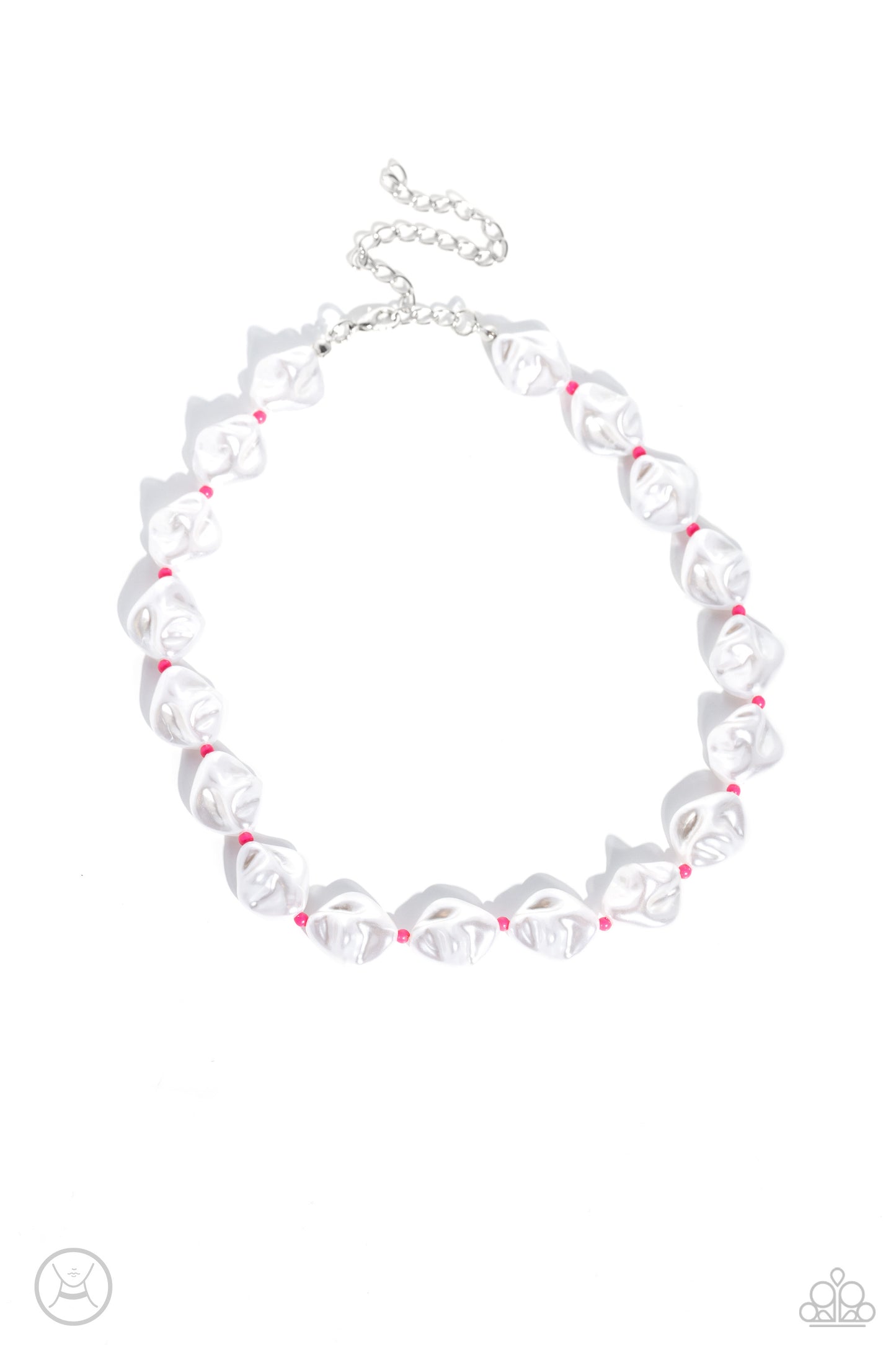 Choker Necklace - Paparazzi SHORE Enough - Pink Necklace Paparazzi jewelry image