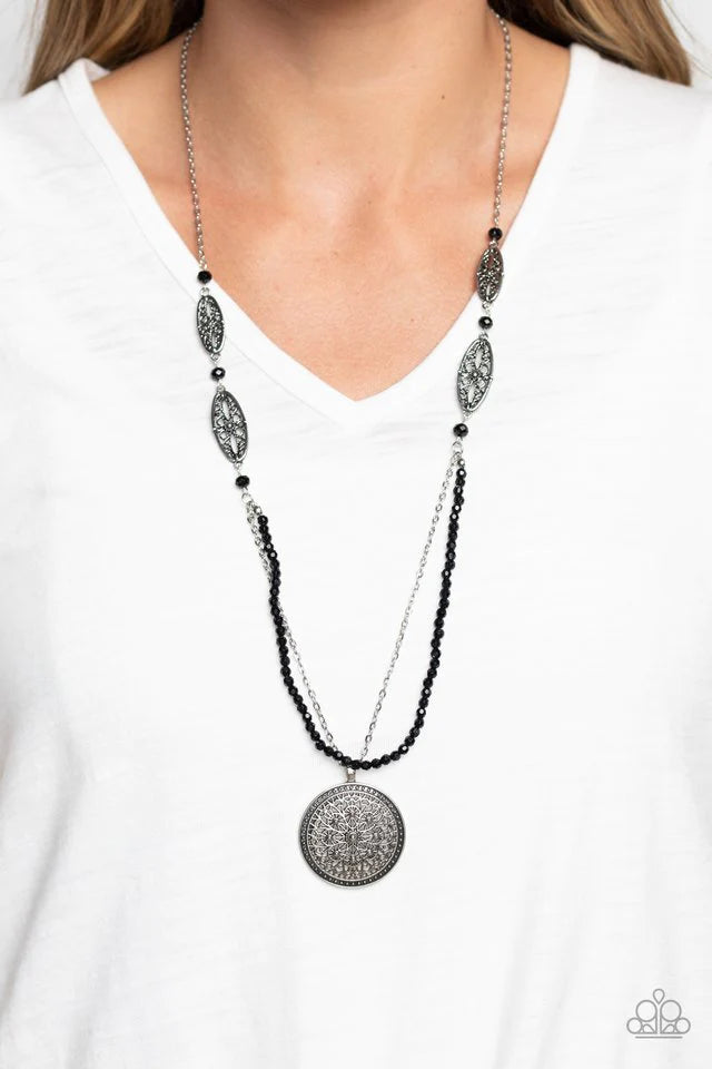 Bead necklace - Paparazzi Garden of Grace - Black Necklace Paparazzi jewelry image