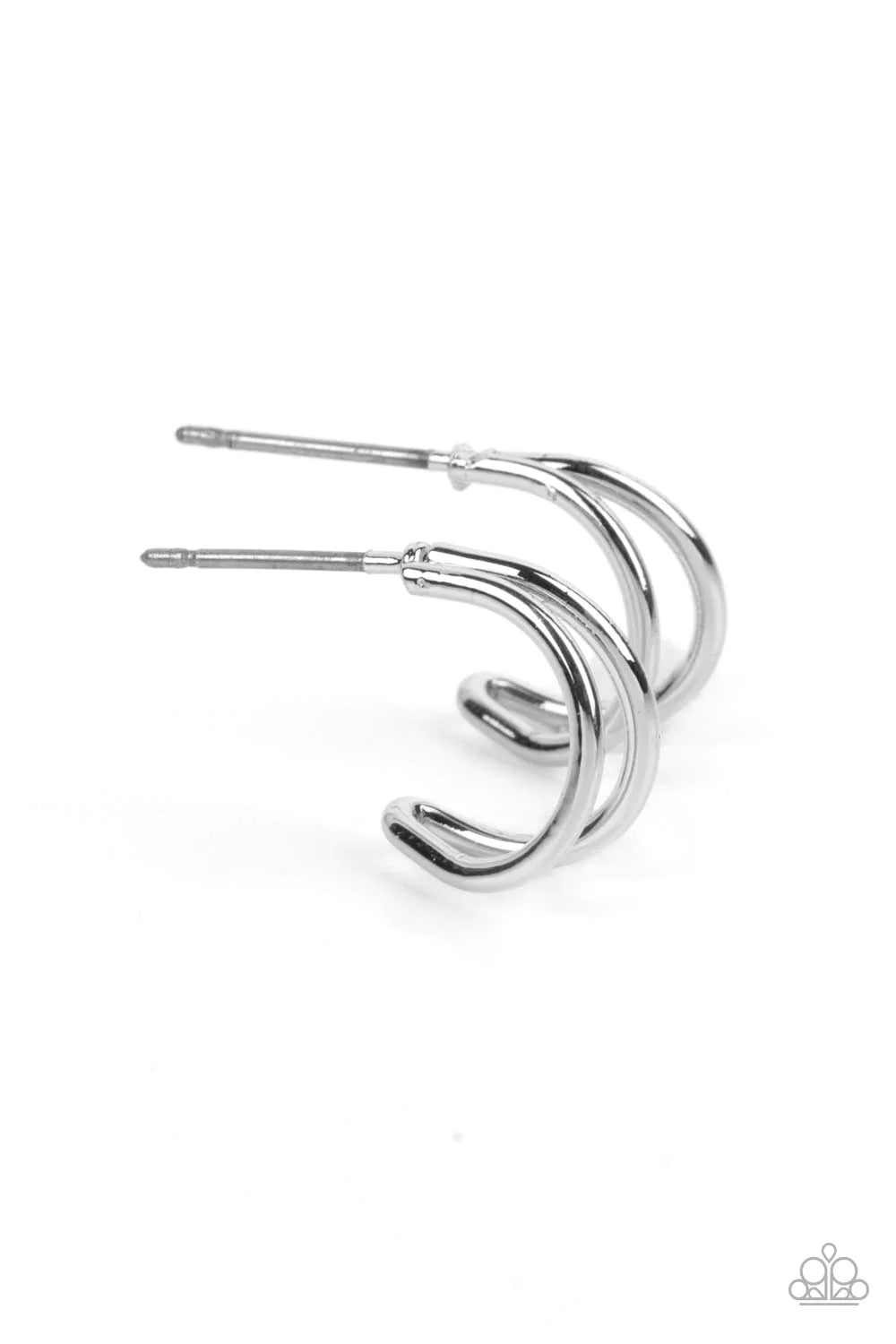 Paparazzi Charming Crescents - Silver Hoop Earrings