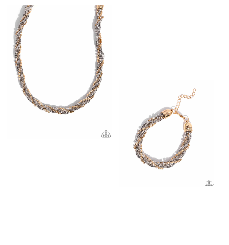 A Finishing Touch Candid Coils - Multi Necklace and Coiled Champion - Multi Bracelet Set