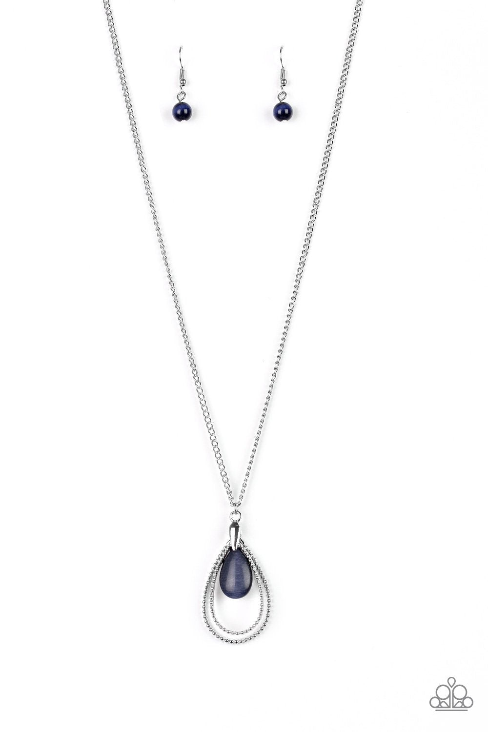 Paparazzi Teardrop Tranquility - Blue Necklace - A Finishing Touch Jewelry