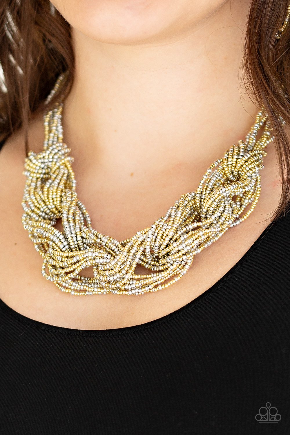 Paparazzi City Catwalk - Gold Necklace - A Finishing Touch Jewelry