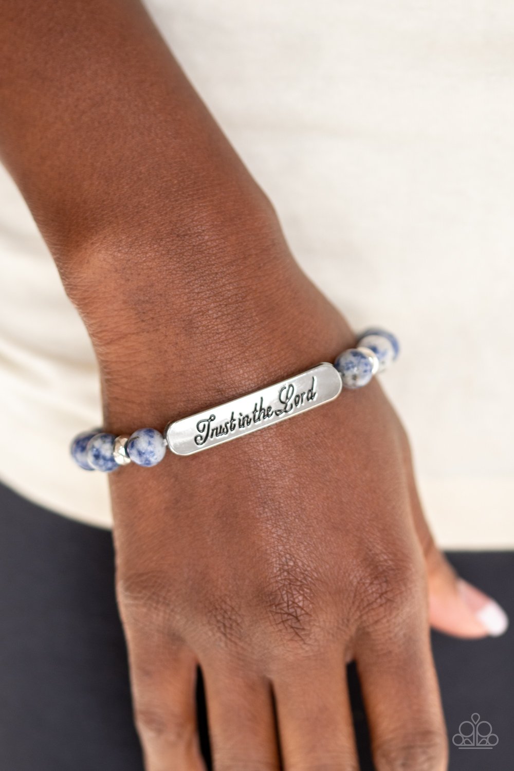 Paparazzi Keep The Trust - Blue Inspirational Bracelet - A Finishing Touch 