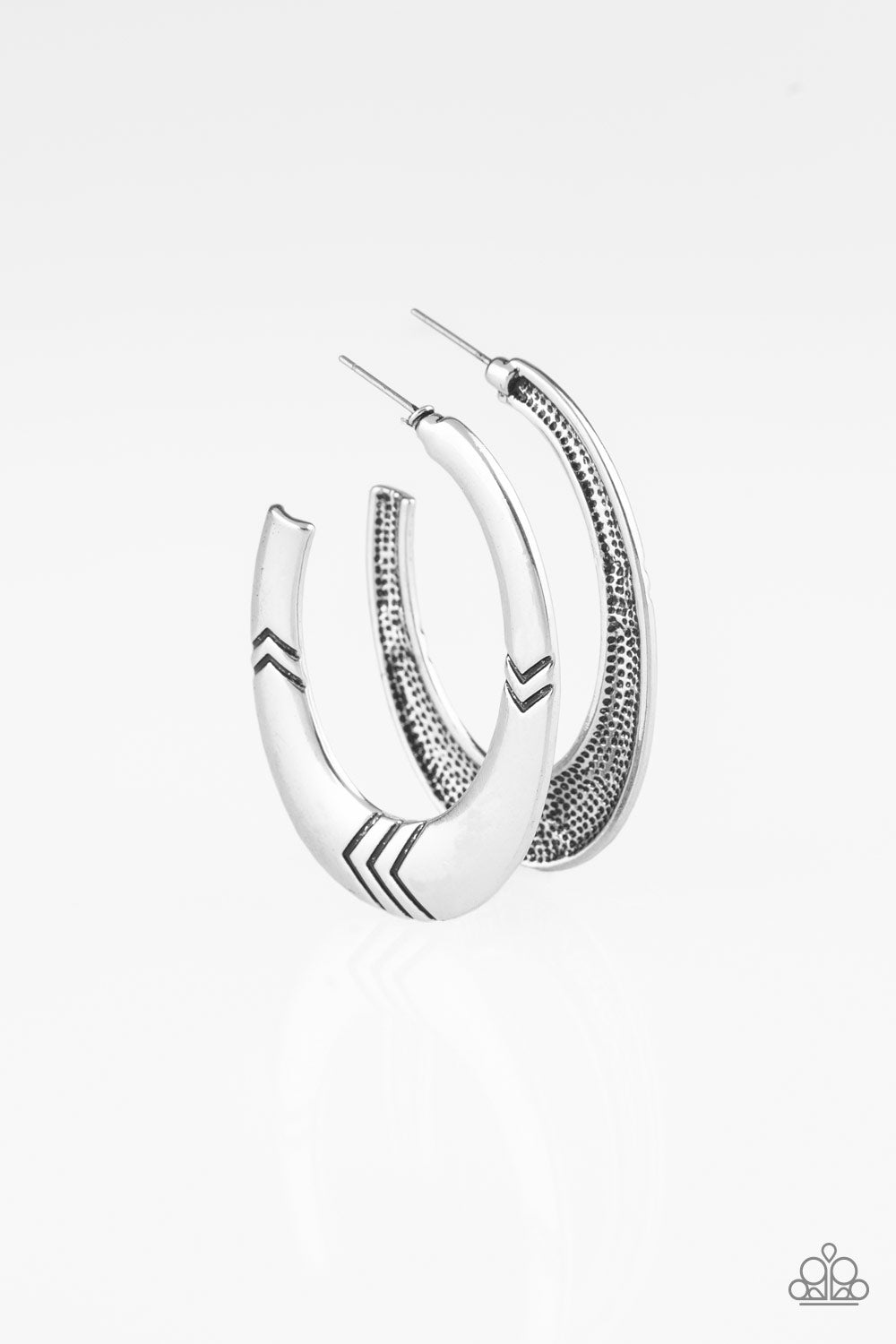 Paparazzi Tribe Pride - Silver Hoop Earrings - A Finishing Touch 