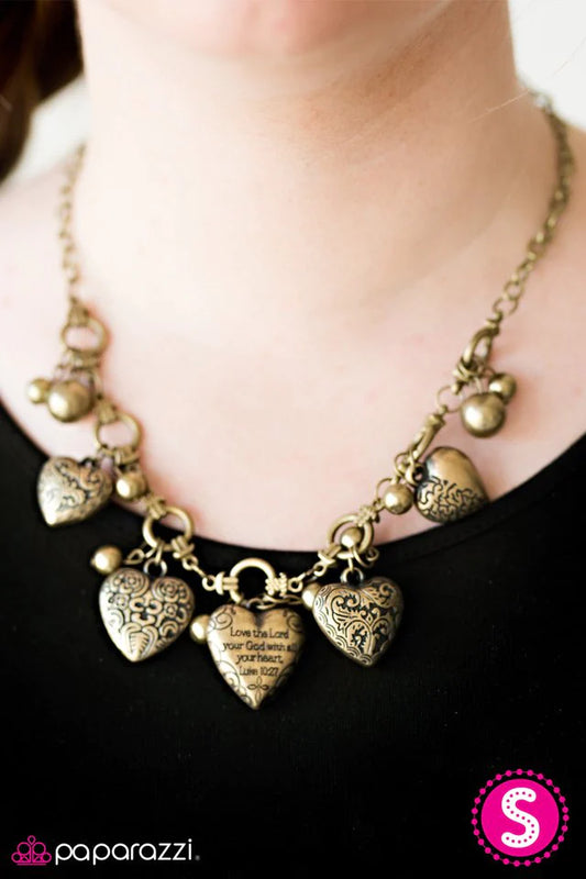 Paparazzi With All Your Heart - Brass Necklace