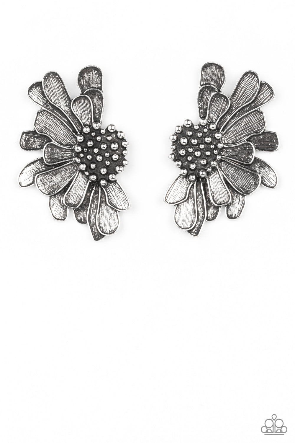 Paparazzi Farmstead Meadow - Silver Earrings - April 2022 Life Of The Party Exclusive - A Finishing Touch Jewelry