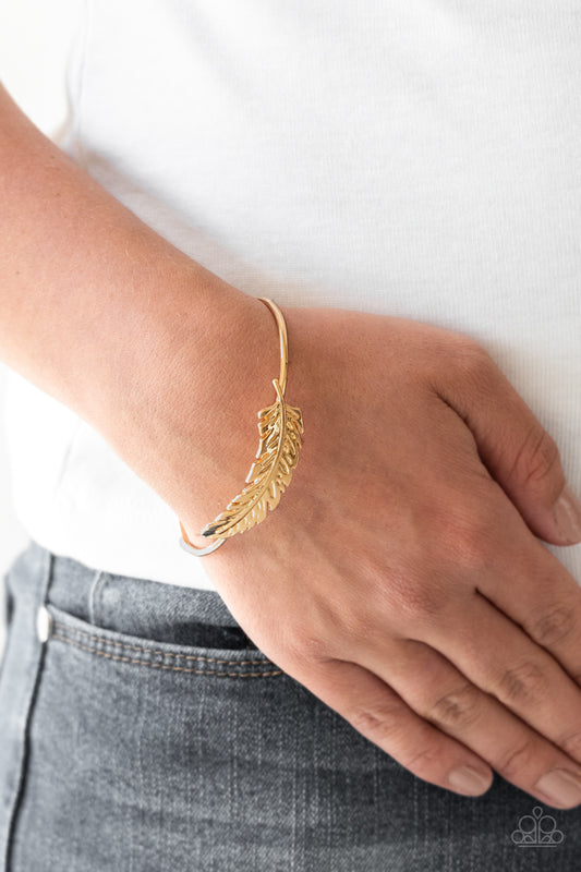 Paparazzi How Do You Like This FEATHER? - Gold Bracelet - A Finishing Touch Jewelry