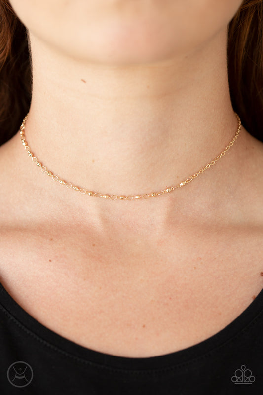 Paparazzi Take A Risk - Gold Choker - A Finishing Touch Jewelry
