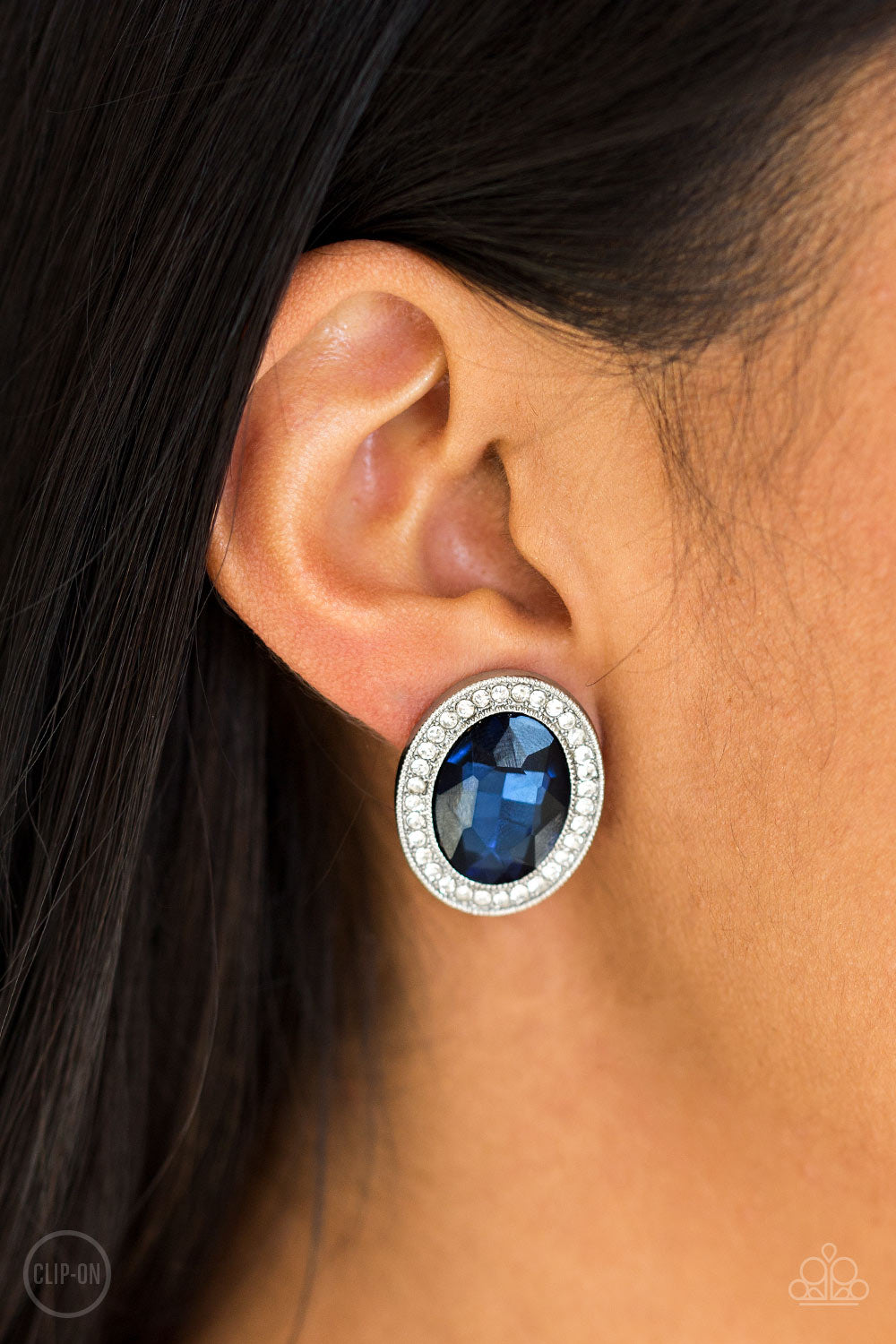 Paparazzi Only FAME In Town - Blue Clip-On Earrings - A Finishing Touch 