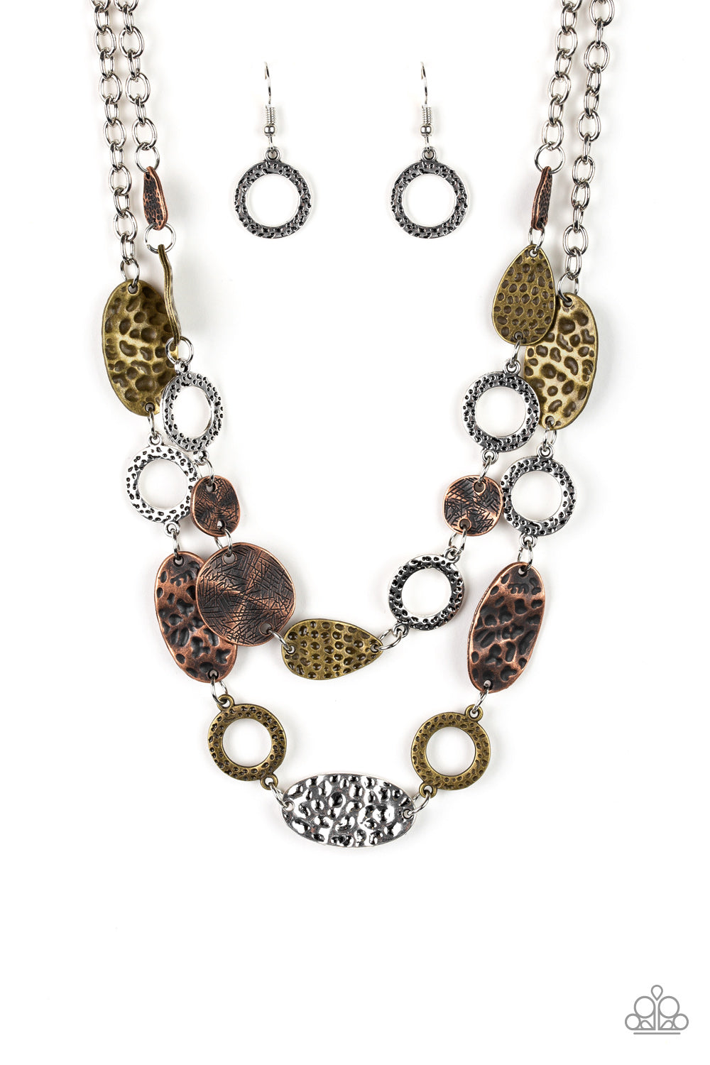 Paparazzi Trippin On Texture - Multi Hammered Necklace - A Finishing Touch 