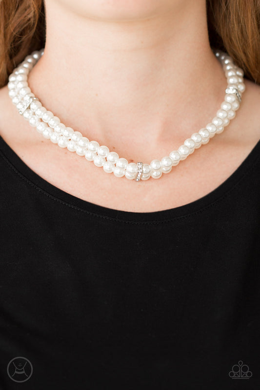 Paparazzi Put On Your Party Dress - White Choker Necklace - A Finishing Touch 