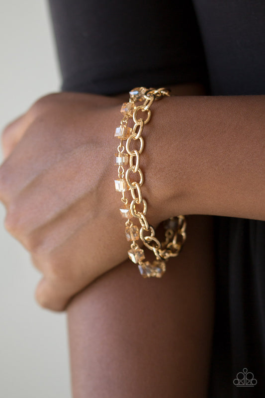 Paparazzi Life Of The Block Party - Gold Bracelet - A Finishing Touch 