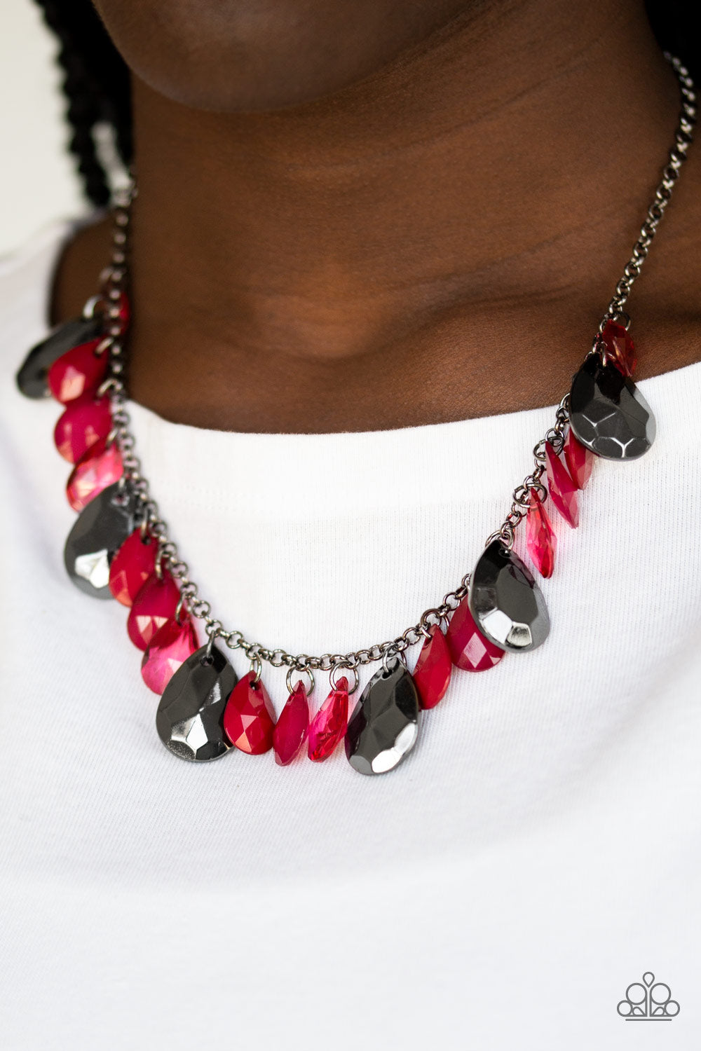 Paparazzi Hurricane Season - Red Necklace - A Finishing Touch 