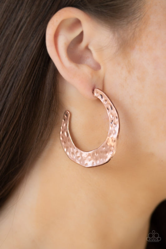 Paparazzi The HOOP Up - Copper Hoop Earrings - A Finishing Touch 