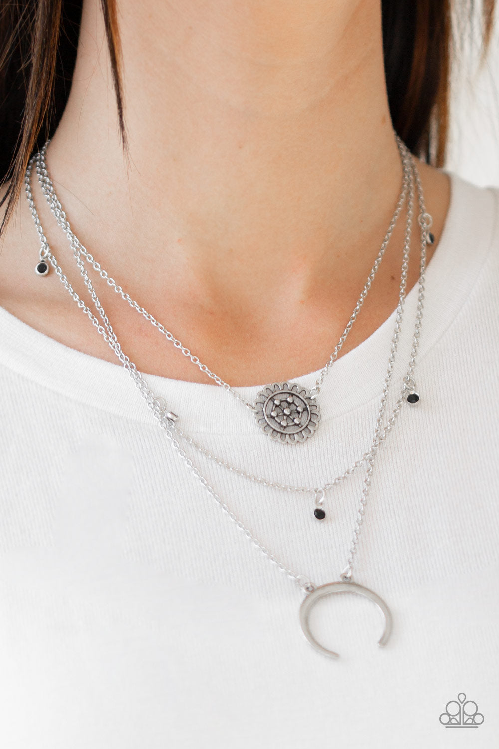 Paparazzi Lunar Lotus - Black Necklace - A Finishing Touch Jewelry