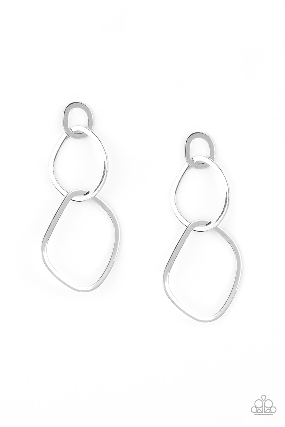Paparazzi Twisted Trio - Silver Hoop Earrings - A Finishing Touch 