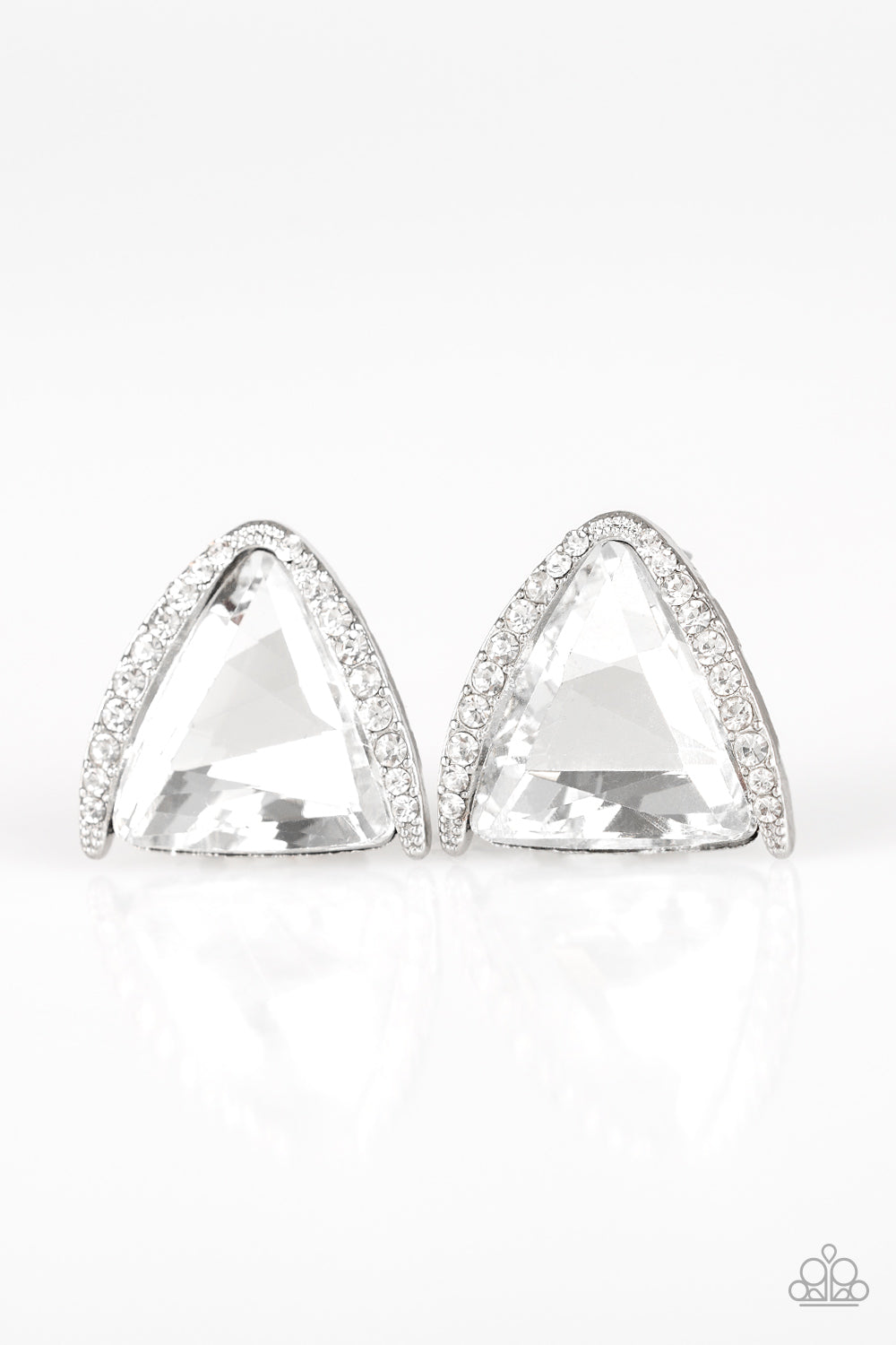 Paparazzi Exalted Elegance - White Post Earrings - A Finishing Touch 