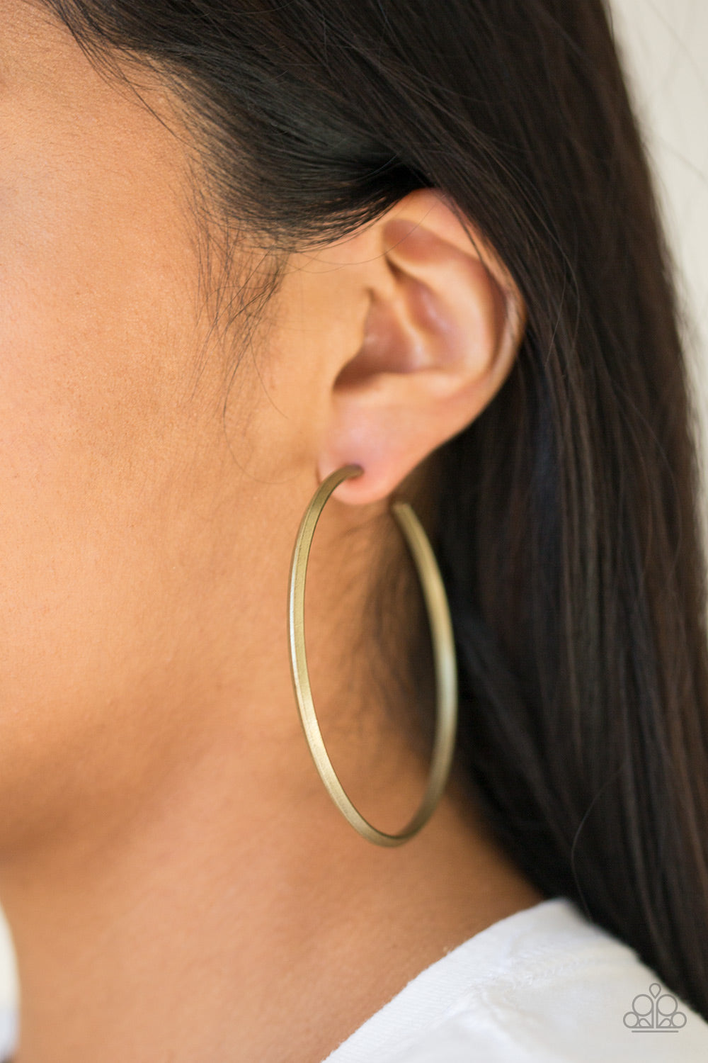 Paparazzi 5th Avenue Attitude - Brass Hoop Earrings - A Finishing Touch 