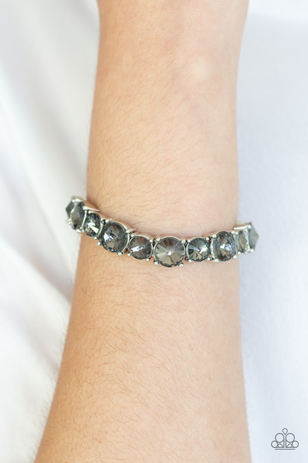 Paparazzi Born To Bedazzle - Silver Rhinestone Bracelet - A Finishing Touch 
