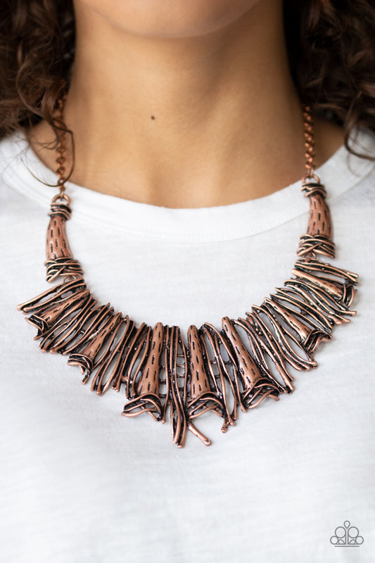 Paparazzi In The MANE-stream - Copper Antiqued Necklace - A Finishing Touch 