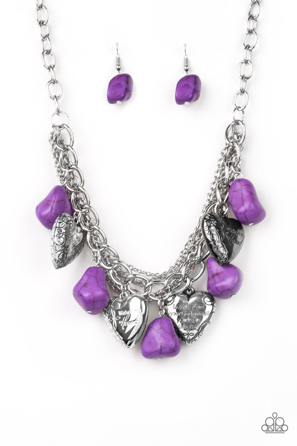 Paparazzi Change Of Heart - Purple Necklace - A Finishing Touch 