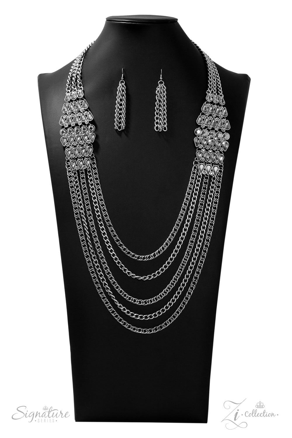 Paparazzi The Erika - 2019 Zi Collection Silver Necklace - A Finishing Touch 