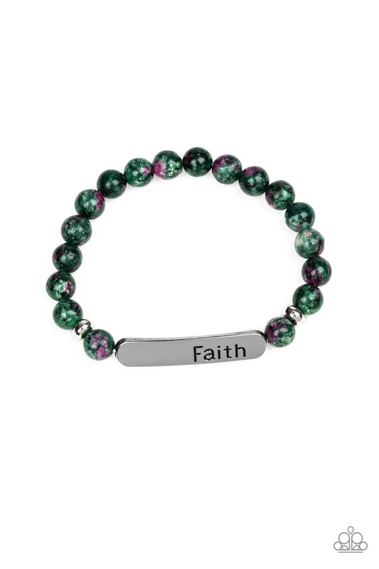 Paparazzi Faith In All Things - Green - A Finishing Touch 