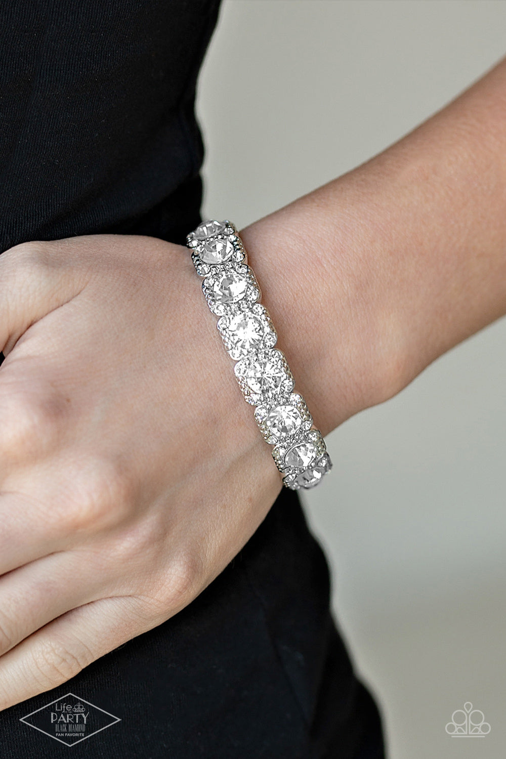 Paparazzi Blinged Out - White Bracelet - Life Of The Party Exclusive - Paparazzi Jewelry Images
