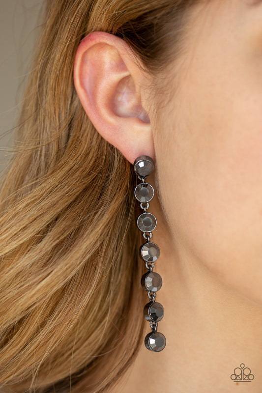 Paparazzi Dazzling Debonair - Black Earrings - A Finishing Touch 