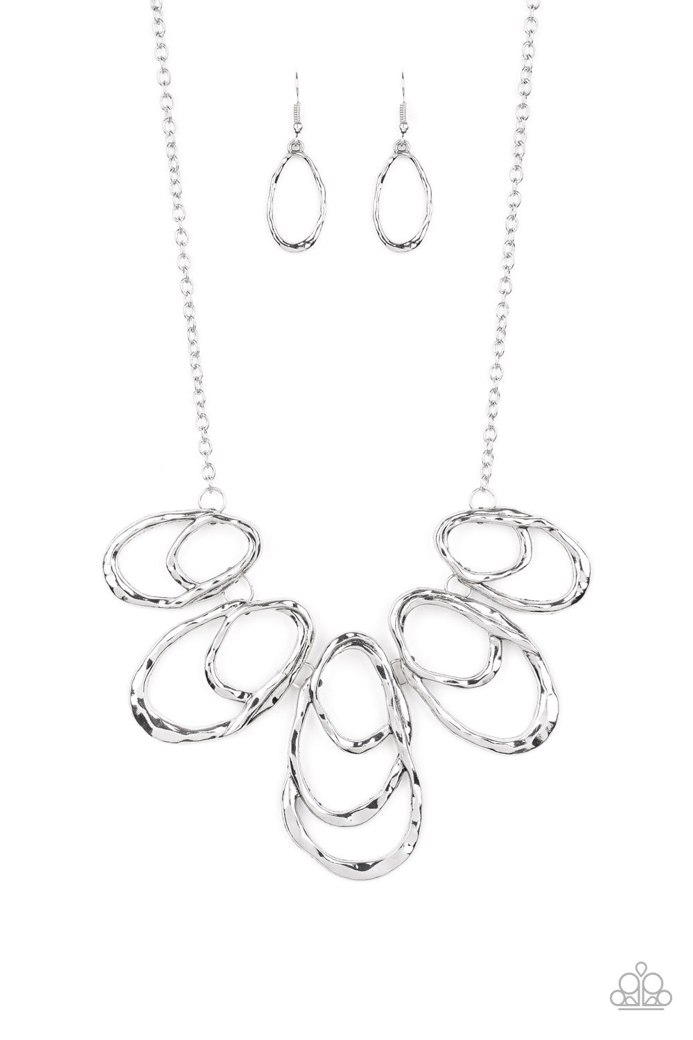 Paparazzi Terra Storm - Silver Teardrop Necklace - A Finishing Touch 
