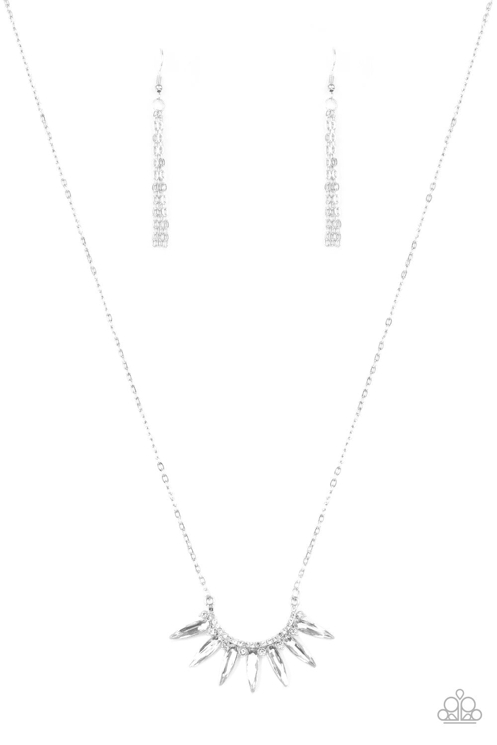 put on your party dress black necklace paparazzi Paparazzi Put On Your Party Dress Silver Faux Pearl Necklace & Earring SPARKLE ARMAND