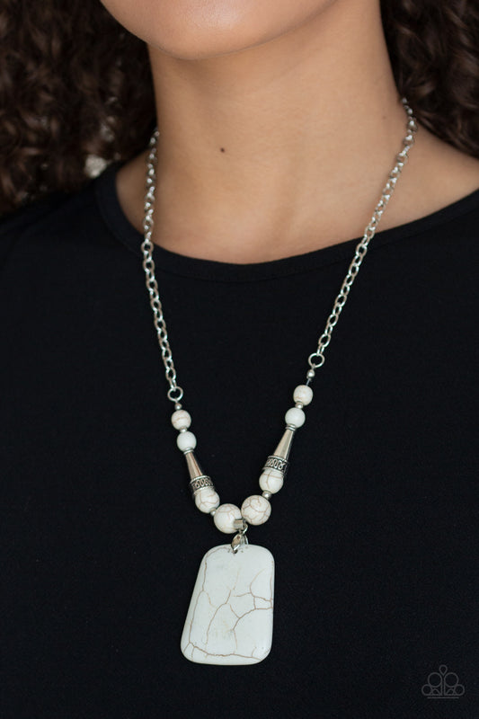 Paparazzi Sandstone Oasis - White Necklace - A Finishing Touch 