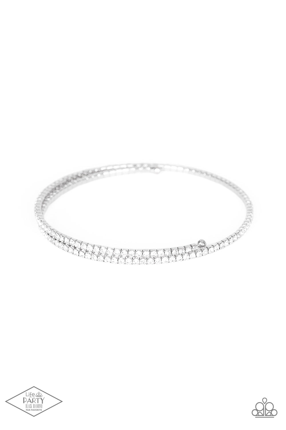 Paparazzi Sleek Sparkle - White Bracelet - A Finishing Touch Jewelry