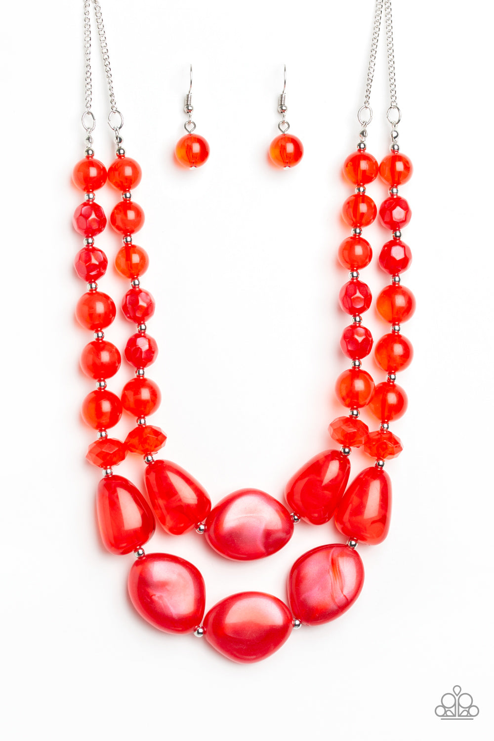 Bead Necklace - Paparazzi Beach Glam - Red Necklace Paparazzi  jewelry image