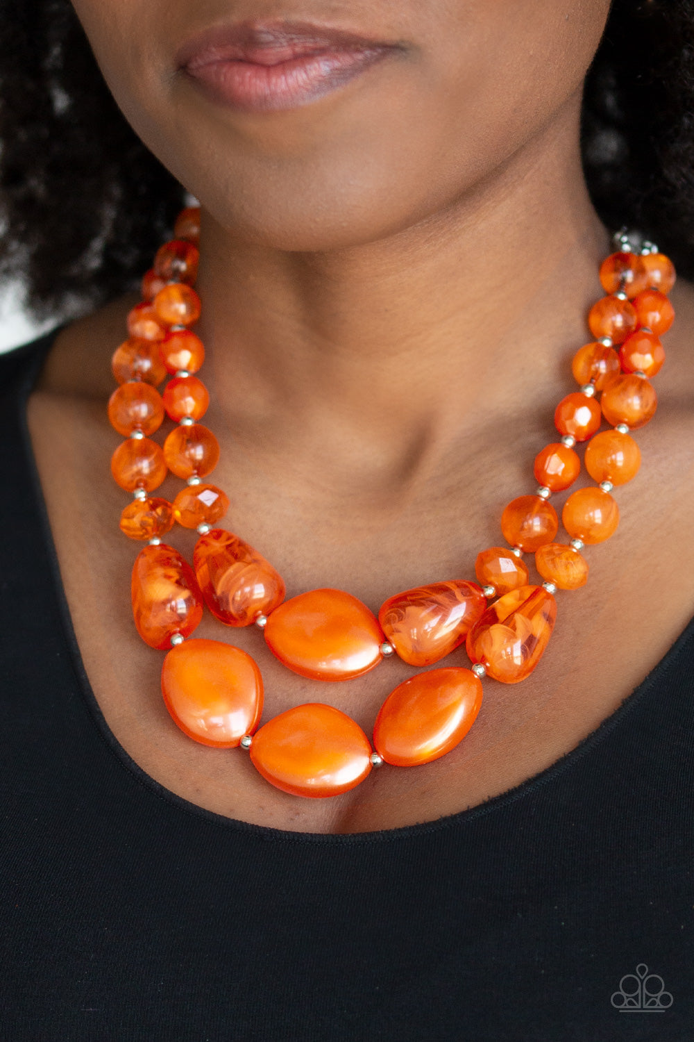 Paparazzi Beach Glam - Orange Necklace - A Finishing Touch 