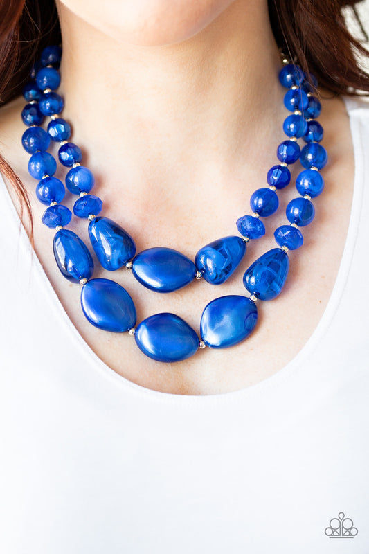 Paparazzi Beach Glam - Blue Necklace - A Finishing Touch 