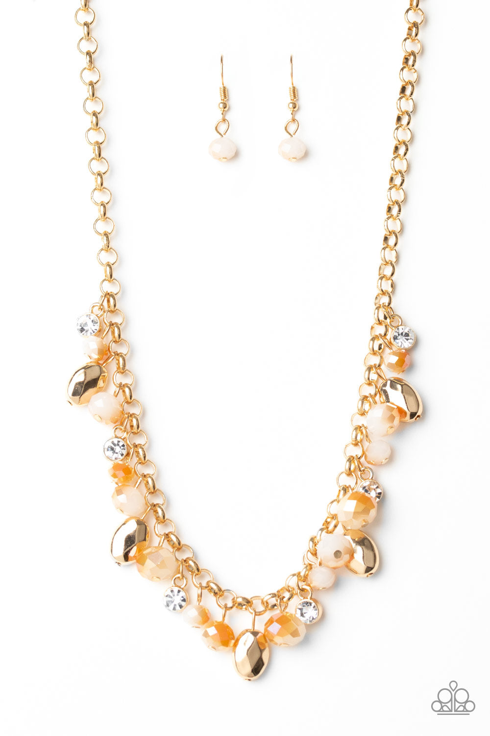 Paparazzi Downstage Dazzle - Gold Necklace - A Finishing Touch 