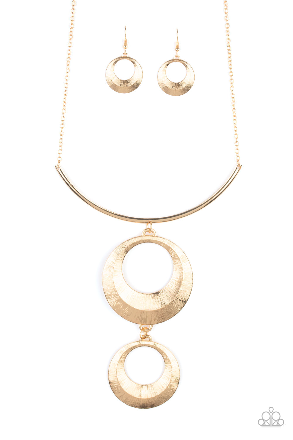 Paparazzi Egyptian Eclipse - Gold Rod Necklace - A Finishing Touch 
