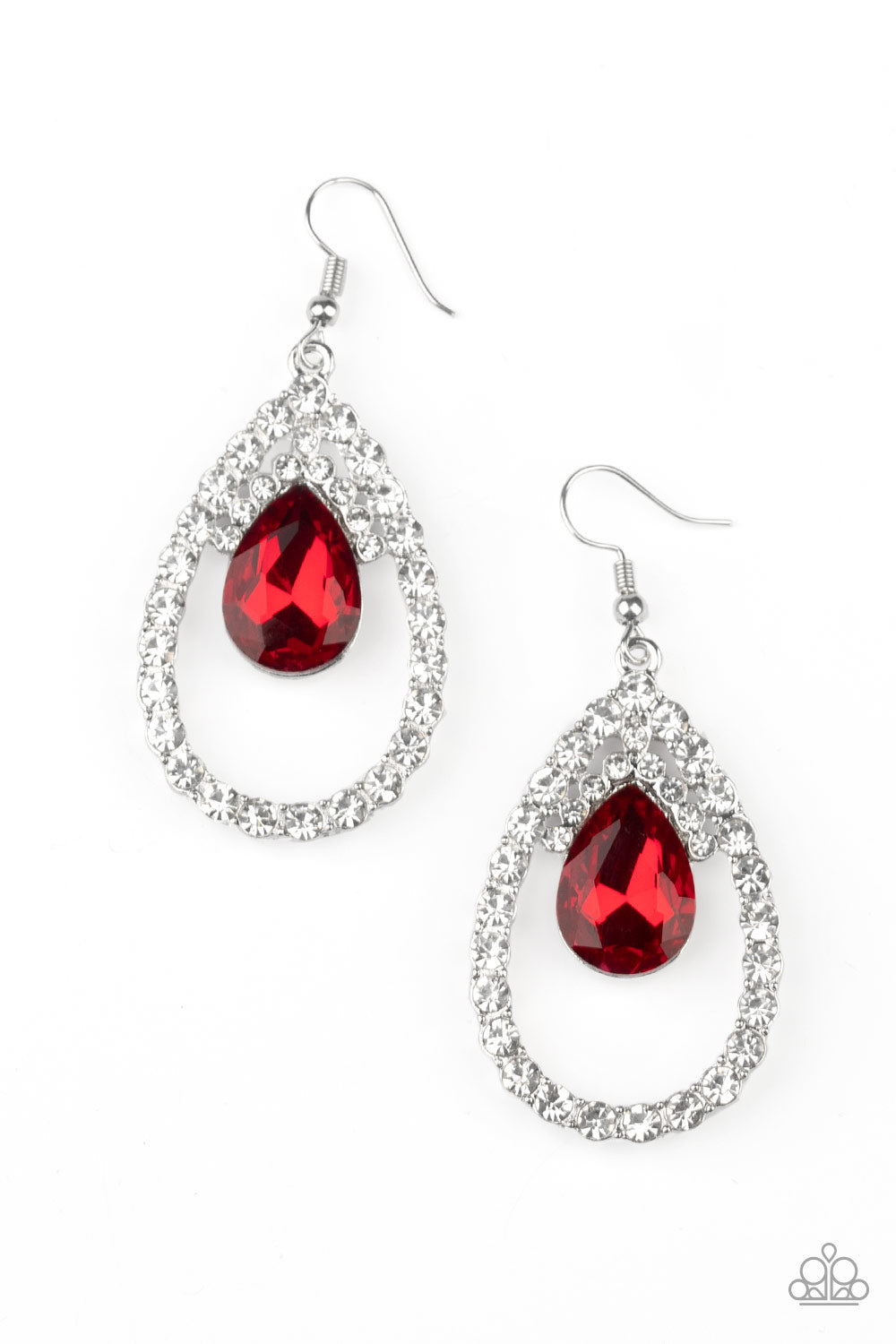 Paparazzi Trendsetting Twinkle - Red Earrings - A Finishing Touch 