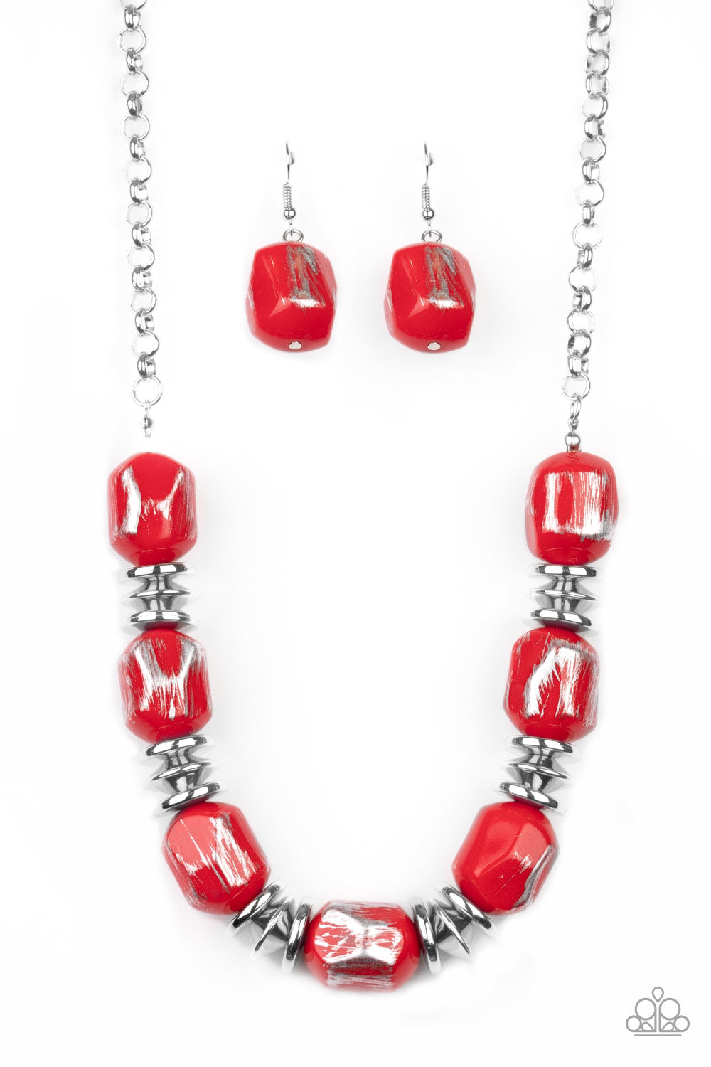 Paparazzi Girl Grit - Red Necklace - A Finishing Touch 