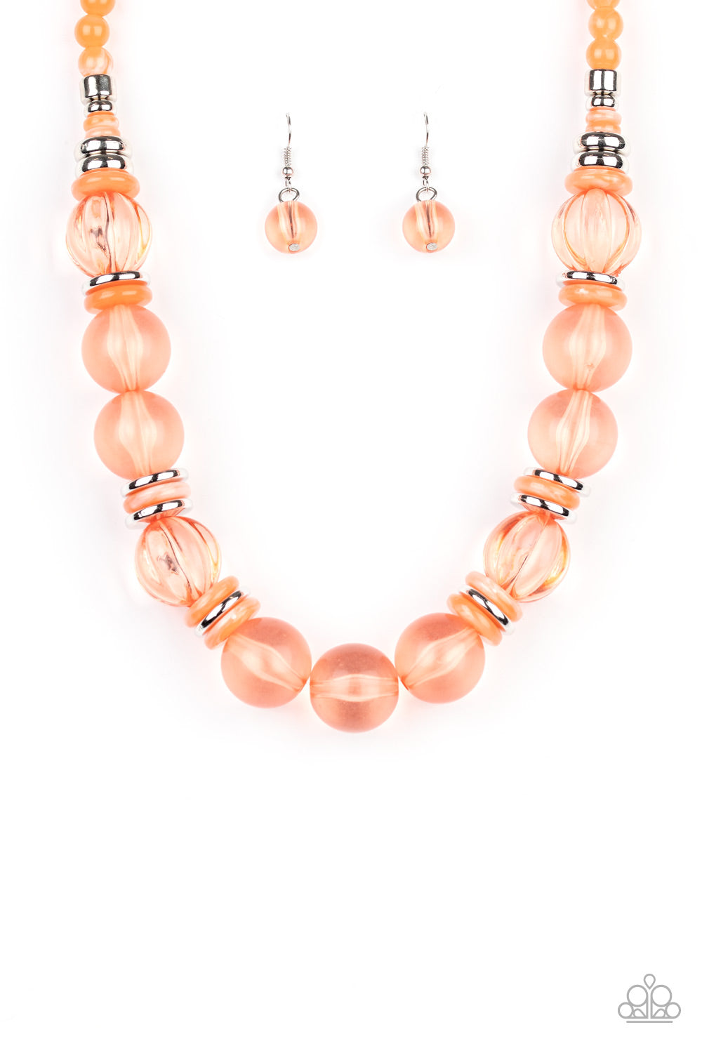 Paparazzi Bubbly Beauty - Orange Necklace - A Finishing Touch 