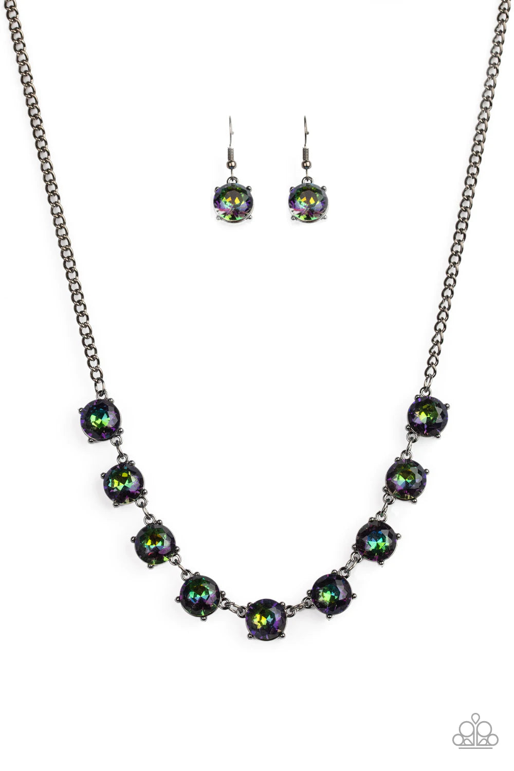 Paparazzi Iridescent Icing - Multi Necklace - Black Diamond Life of the Party Exclusive - A Finishing Touch Jewelry