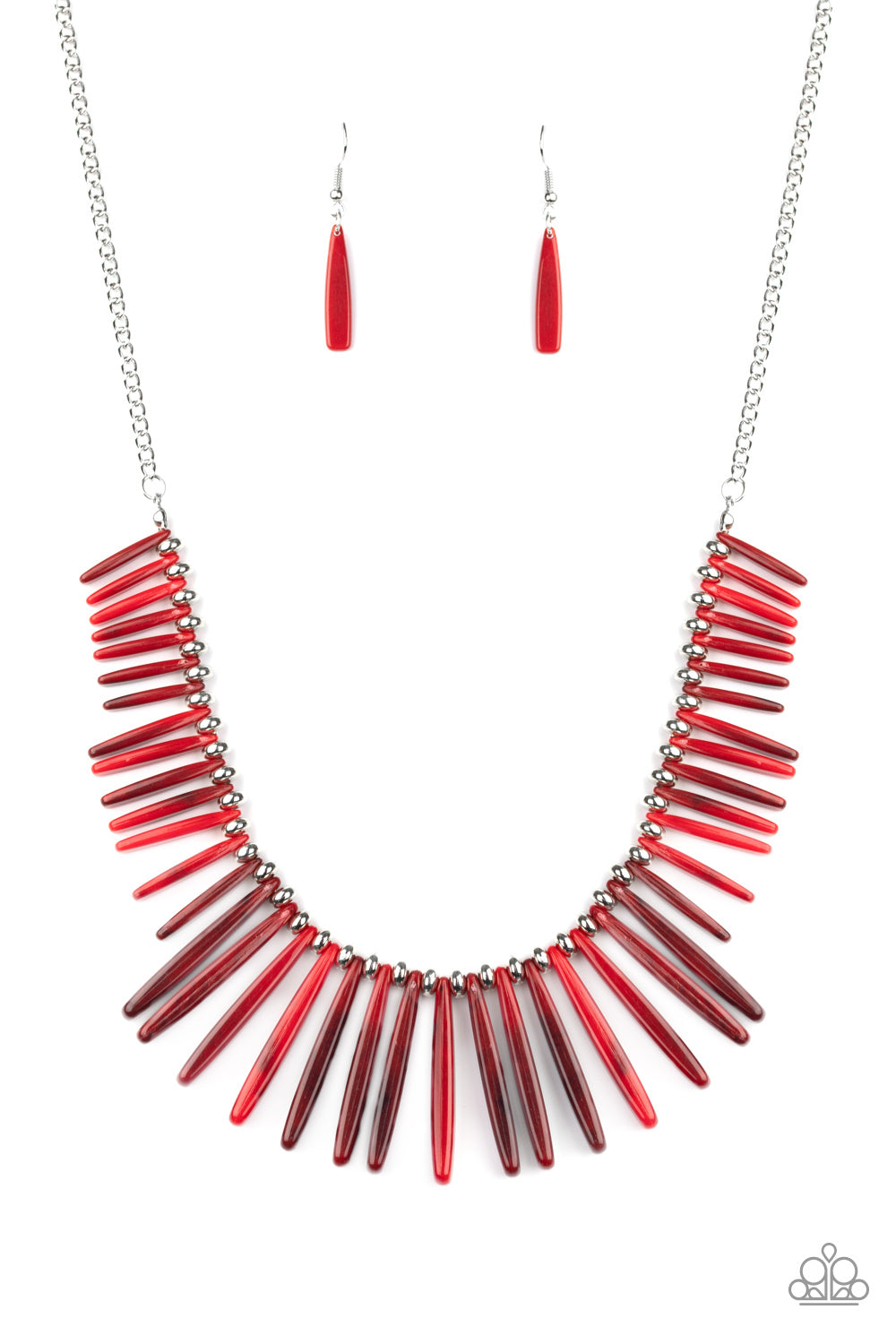 Paparazzi Out of My Element - Red Acrylic Necklace - A Finishing Touch 