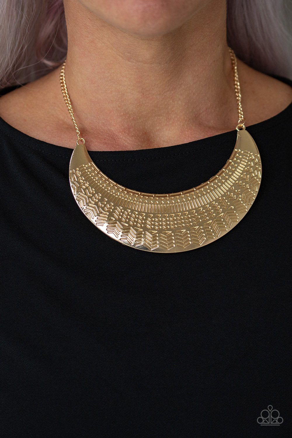 Paparazzi Large As Life - Gold Necklace - A Finishing Touch Jewelry