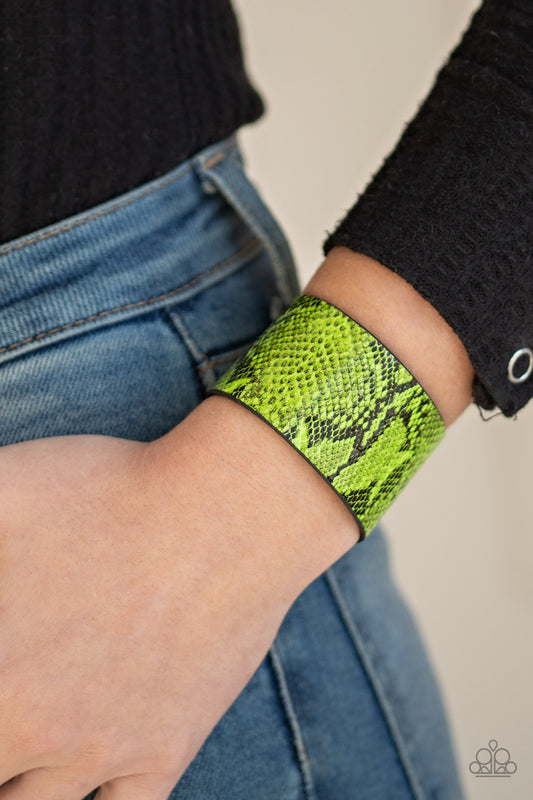Paparazzi Its a Jungle Out There - Neon Green Bracelet - A Finishing Touch 