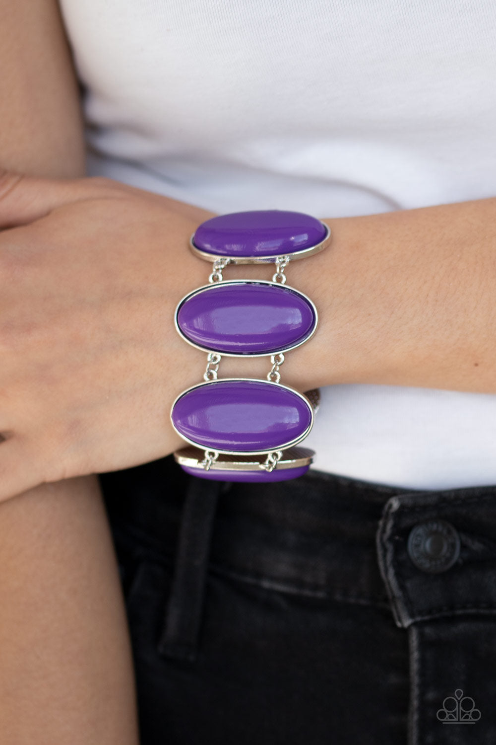 Paparazzi Power Pop - Purple Beaded Bracelet - A Finishing Touch 