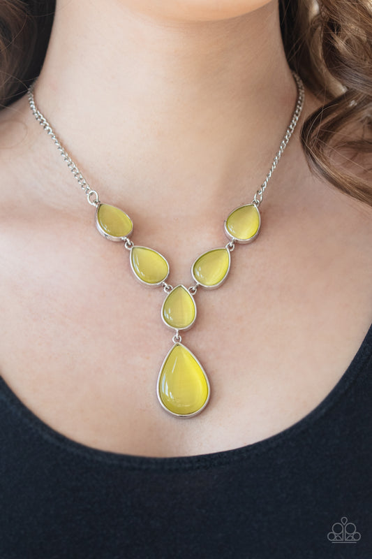 Paparazzi Dewy Decadence - Yellow Necklace - A Finishing Touch 