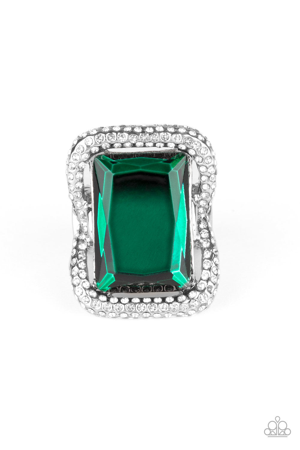 Paparazzi Deluxe Decadence - Green Ring - A Finishing Touch 
