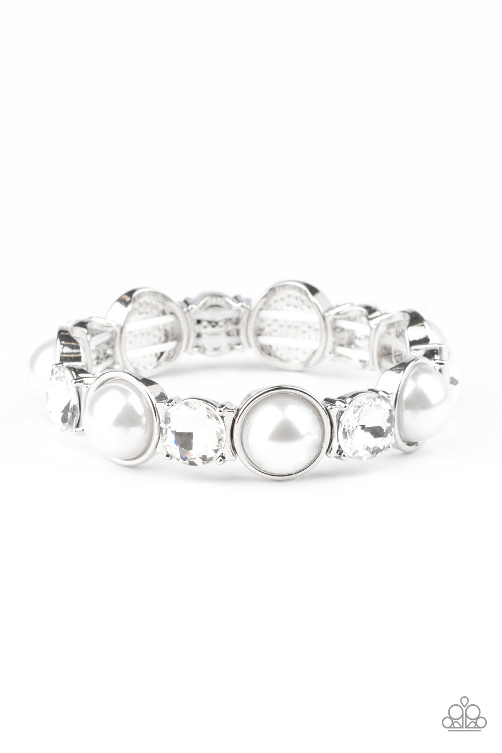 Paparazzi Elegant Entertainment - White Bracelet - A Finishing Touch Jewelry